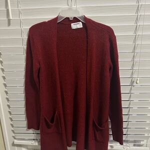 Old Navy Women's Burgundy Open Front Cardigan